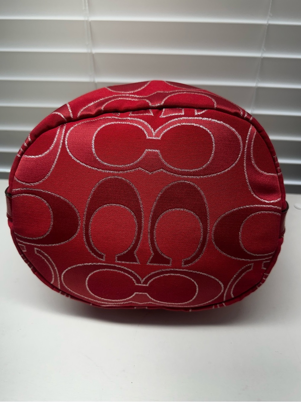 Coach Poppy Signature Lurex Cinch Bucket Bag - Picture 9 of 17